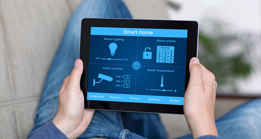 The ability to access and control security components from a mobile device is one of the top smart home trends in Miami. Close-up of smart home security app.